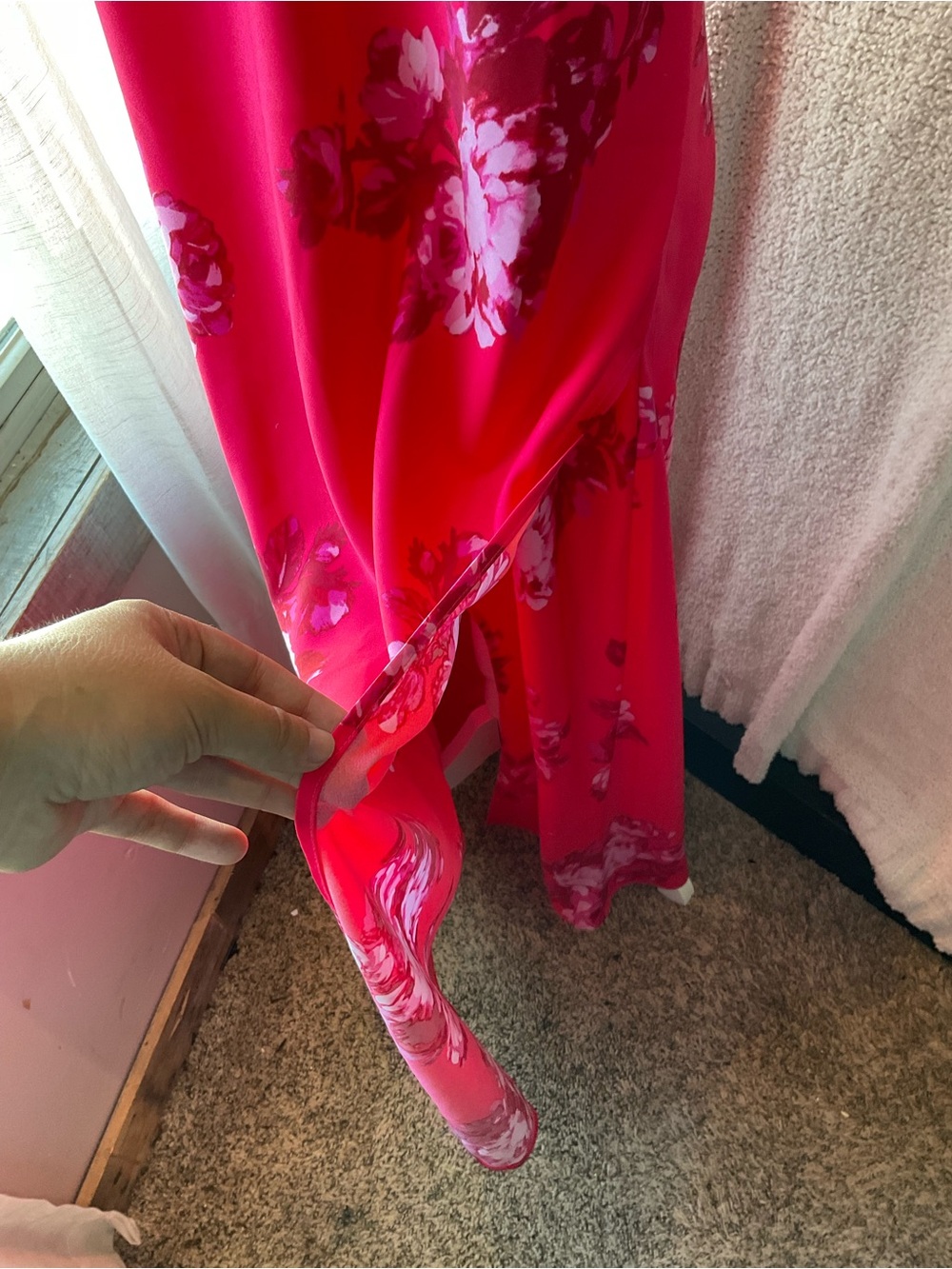 Sleeveless Floral Maxi Slip Dress in Bright Pink - Picture 2 of 6
